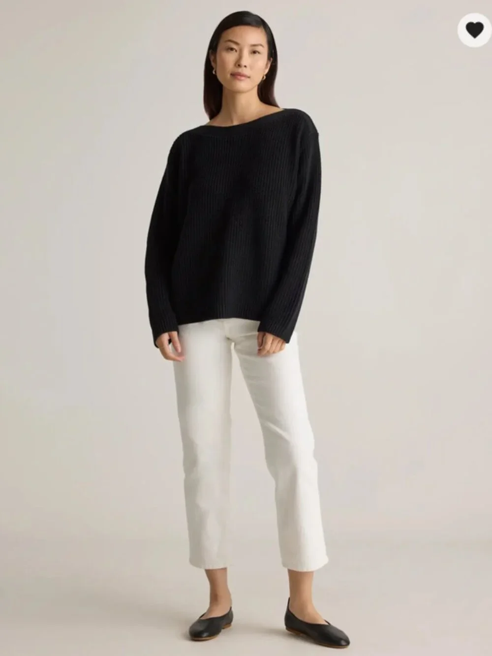 Quince Women's 100% Organic Cotton Fisherman Boatneck Sweater, Size M